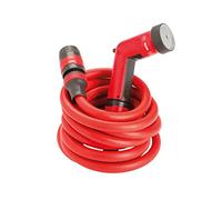 FITT YOYO 20 m, Manguera de Agua de Jardín Extensible para Riego con Pistola Multichorro, Rojo