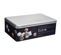 FIVE Caja de alimentos - Relief II - piezas de azúcar - 20,2 x 13,2 x 6,7 cm - Hierro y estaño - Negro