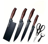 FIVE COWS Cuchillos Cocina 6 piezas, Set Cuchillos Cocina, afilados cuchillos de cocinero, Incluye 4 cuchillos de chef, Ideal para cocinas interiores y camping