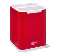 Five - Escurridor de Cubiertos Rojo con Base extraíble con Boquilla de Goteo