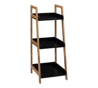 Five - Estantería de baño de 3 Niveles de bambú y Madera, Color Negro 88,5 cm