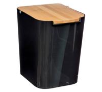 5five Papelera Naturéo de bambú con tapa 5 L negra