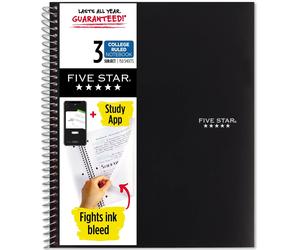 Five Star 72069 - Cuaderno encuadernado con alambre de 3 temas (Importación USA)