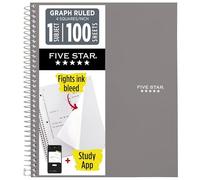 Five Star Cuaderno en espiral, 1 sujeto, cuatro rayas, 11" x 8 1/2", gris (620000AA3)