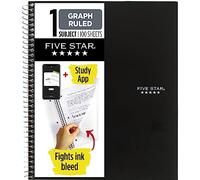 Five Star - Cuaderno espiral, 1 sujeto, papel con rayas gráficas, 100 hojas, 11 x 8-1/2 pulgadas, color seleccionado para ti, 1 unidad (06190)