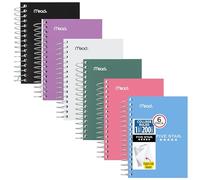 Five Star Cuadernos en espiral, paquete de 6, cuadernos de bolsillo Fat Lil', papel rayado universitario, 3-1/2 x 5-1/2 pulgadas, pequeño, 200 hojas, morado, naranja, verde, azul, gris, negro (38027)