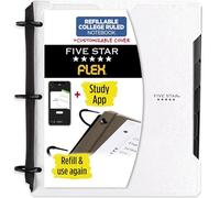 Five Star Flex Hybrid NoteBinder + aplicación de estudio, carpeta de 1 pulgada con pestañas, cubierta personalizable, cuaderno y carpeta de 3 anillas todo en uno, color blanco (29326AE2)