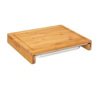 5five - tabla de cortar 35x28cm bambú bandeja de acero inoxidable