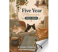 Five Year Monthly Planner 2027-2031: 5 Year Calendar Organizer Two Pages Per Month with Holidays, Plan Your Goals & Enjoy a Cute Flipbook Animation for Cat Lovers