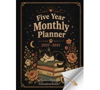 Five Year Monthly Planner 2027-2031: Vintage 5 Year Calendar Organizer Two Pages Per Month with Holidays, Plan Your Goals & Enjoy a Cute Flipbook Animation for Cat Lovers