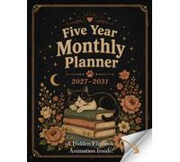 Five Year Monthly Planner 2027-2031: Vintage 5 Year Calendar Organizer Two Pages Per Month with Holidays, Plan Your Goals & Enjoy a Cute Flipbook Animation for Cat Lovers