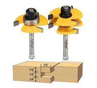 FivePears Juego de 2 brocas de fresado con vástago de 6,35 mm, 3 dientes, forma de T, fresadora de madera, herramienta para trabajar la madera