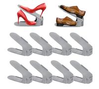 FIVMEN 10 unidades de ranuras ajustables para zapatos de polipropileno, antideslizantes, altura regulable, ahorro de espacio, juego de almacenamiento de zapatos para el hogar, soporte para zapatos de