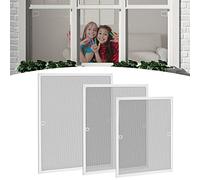 FIVMEN Mosquitera para ventana con marco de aluminio, protección contra insectos, sin agujeros, para todas las ventanas de hasta 100 x 120 cm, color blanco
