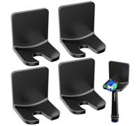 FIXCHORD 4 Pack Soporte para Cepillo Eléctrico, Portacepillos de Dientes Multifuncional de Pared, Portacepillos de Dientes electrico para Almacenamiento en el Baño, Negro