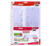 Fixo Cover 1009700-Pack de 5 forros para libros, ajustables, transparente, 30 x 53 cm