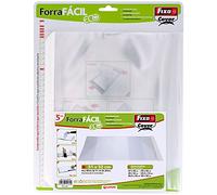Fixo Cover - Blister de 5 Forra Fácil Eco para Libros 310 x 520 mm, Dispone de Solapa Ajustable y Reposicionable, Polipropileno 70 Micras, Reciclable, Protege tus Libros Escolares Todo el Año