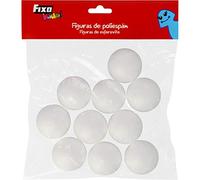 Fixo Kids - Pack de 10 Figuras de Poliespan, Forma Bola, 4,5 cm, Perfecta para Manualidades Escolares