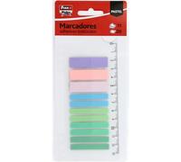 Fixo Notes - 220 Marcadores Adhesivos Colores Pastel con Regla 13cm, PET Tráslucido, 2 Tamaños: 12x45mm y 6x45mm, Puedes Escribir con Lápiz y Boli, Resistentes al Agua, Perfecto Material Escolar