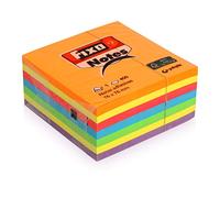 FIXO Notes 65005483. Cubo de Notas Adhesivas, 400 Hojas, 76x76mm, Colores Surtidos Neón