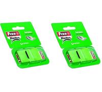 Fixo Notes 65006620. Marcadores Adhesivos con Dispensador, Verde, PET, 25x43mm (Paquete de 2)