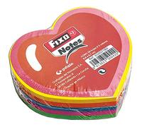 Fixo Notes | Notas Adhesivas Corazón | Bloc con 5 Colores Neón | 71x69mm | 50 Hojas | Certificado FSC | Perfecto Material Escolar para Mejorar tu Productividad