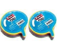 Fixo Notes | Notas Adhesivas Forma Bocadillo | Bloc con 5 Colores Neón | 75x70mm | 50 Hojas | Certificado FSC | Perfecto Material Escolar para Mejorar tu Productividad (Paquete de 2)