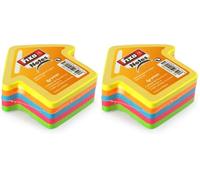 Fixo Notes - Notas Adhesivas Forma de Flecha, Bloc con 5 Colores Neón, 66x67mm, 50 Hojas, Certificado FSC, Perfecto Material de Oficina para Mejorar tu Productividad (Paquete de 2)