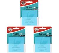 Fixo Notes | Notas Adhesivas Transparentes | 50 Notas de 75x75mm | De Plástico | Color Azul Pastel | Reusables e Impermeables | Para Amantes de la Papeleria Aesthetic | Ideal como Material Escolar