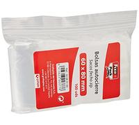 Fixo Pack 50063100-Pack de 100 bolsas de Polietileno, Transparente, con autocierre, 60 x 80 mm