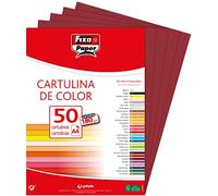 Fixo Paper 11110350 - Paquete de cartulinas A4 - 50 unidades color granate, 180g