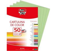 Fixo Paper 11120328 - Pack de cartulinas A3 - 50 unidades color verde pistacho, 180g