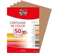 Fixo Paper 11120340 - Paquete de cartulinas A3 - 50 unidades color marrón, 180g