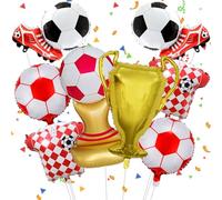 Fizdoqg XXL Globos decoracion futbol 155x70cm Globo de Fútbol de Foil | Gran Decoración de Fútbol, Globo de Fútbol para Fiesta Temática de Fútbol, Decoración de Cumpleaños, Rojo