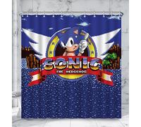 Fizz Creations Sonic The Hedgehog - Cortina de Ducha (180 x 180 cm, 100% poliéster, con Licencia Oficial de Sonic The Hedgehog)