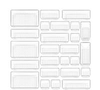 FJOADNVM Cajas Organizadoras Cajones 25 PCS Drawer Organiser Set Clear Plastic Desk Organizer Dividers Trays Dresser Storage Bins Separation Box for Makeup(Transparent-25Pcs)