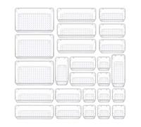 FJOADNVM Cajas Organizadoras Cajones 8/13/25Pcs Drawer Organizers Set Clear Plastic Desk Divider Bins Bedroom Dresser Office Storage Box for Makeup Jewelries Kitchen(4pcs)