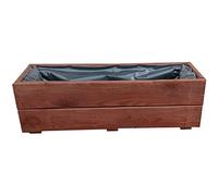 FKL DESIGN Home Deco Jardinera de Madera 60 cm - Macetero de Abeto Impregnado con Revestimiento y Drenaje - Jardinera para Balcón Terraza y Jardín - Montada, D27 (Nogal, 60 cm)