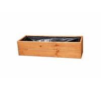 FKL DESIGN Home Deco Jardinera de Madera 60 cm - Macetero de Abeto Impregnado con Revestimiento y Drenaje - Jardinera para Balcón Terraza y Jardín - Montada, D27 (Teca, 60 cm)