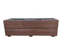 FKL DESIGN Home Deco Jardinera de Madera 60 cm - Macetero de Abeto Impregnado con Revestimiento y Drenaje - Jardinera para Balcón Terraza y Jardín - Montada, D27 (Palisandro, 60 cm)