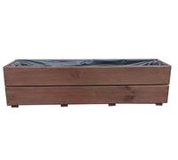 FKL DESIGN Home Deco Jardinera de Madera 90 cm - Macetero de Abeto Impregnado con Revestimiento y Drenaje - Jardinera para Balcón Terraza y Jardín - Montada, D27 (Palisandro, 90 cm)