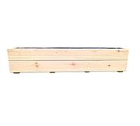 FKL DESIGN Home Deco Jardinera de Madera 90 cm - Macetero de Abeto Impregnado con Revestimiento y Drenaje - Jardinera para Balcón Terraza y Jardín - Montada, D27 (Crudo, 90 cm)