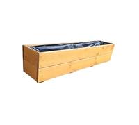 FKL DESIGN Home Deco Jardinera de Madera 90 cm - Macetero de Abeto Impregnado con Revestimiento y Drenaje - Jardinera para Balcón Terraza y Jardín - Montada, D27 (Roble, 90 cm)