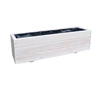 FKL DESIGN Home Deco Jardinera de Madera Jardinera para terraza jardín 9 litros Totalmente montada D6 Blanca (Longitud 60 cm)