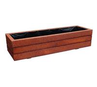 FKL DESIGN Home Deco Jardinera de Madera Jardinera terraza jardín 14 litros Totalmente montada D6 Nogal (Longitud 90 cm)