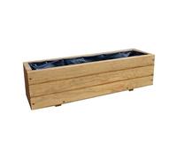 FKL DESIGN Home Deco Jardinera de Madera Jardinera terraza jardín 9 litros Totalmente montada D6 Roble (Longitud 60 cm)