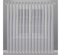 FKL LB-81 - Cortina de vela con cinta fruncida, 250 x 400 cm, color blanco