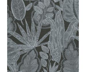 FL61111 - Papel Tapiz De Hoja De Árbol Flourish Plateado Gris Galerie