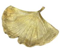 Flair Flower Ginkgo - Cuenco decorativo de poliresina, diseño de hoja de ginkgo, color dorado