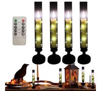 Flameless LED Candles, Electric Candle Lights with Remote Control, Battery Operated Atmosphere Lamps, 4-Piece Decorative Set for Fireplace, Festival, Daily Dining, Wedding, Banquet, and Table Decor
